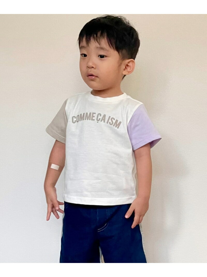 COMME CA ISM 半袖ロゴTシャツ (ベビーサイズ) コムサイズム マタニティウェア・ベビー用品 その他のベビーグッズ ホワイト ピンク グリーン 2