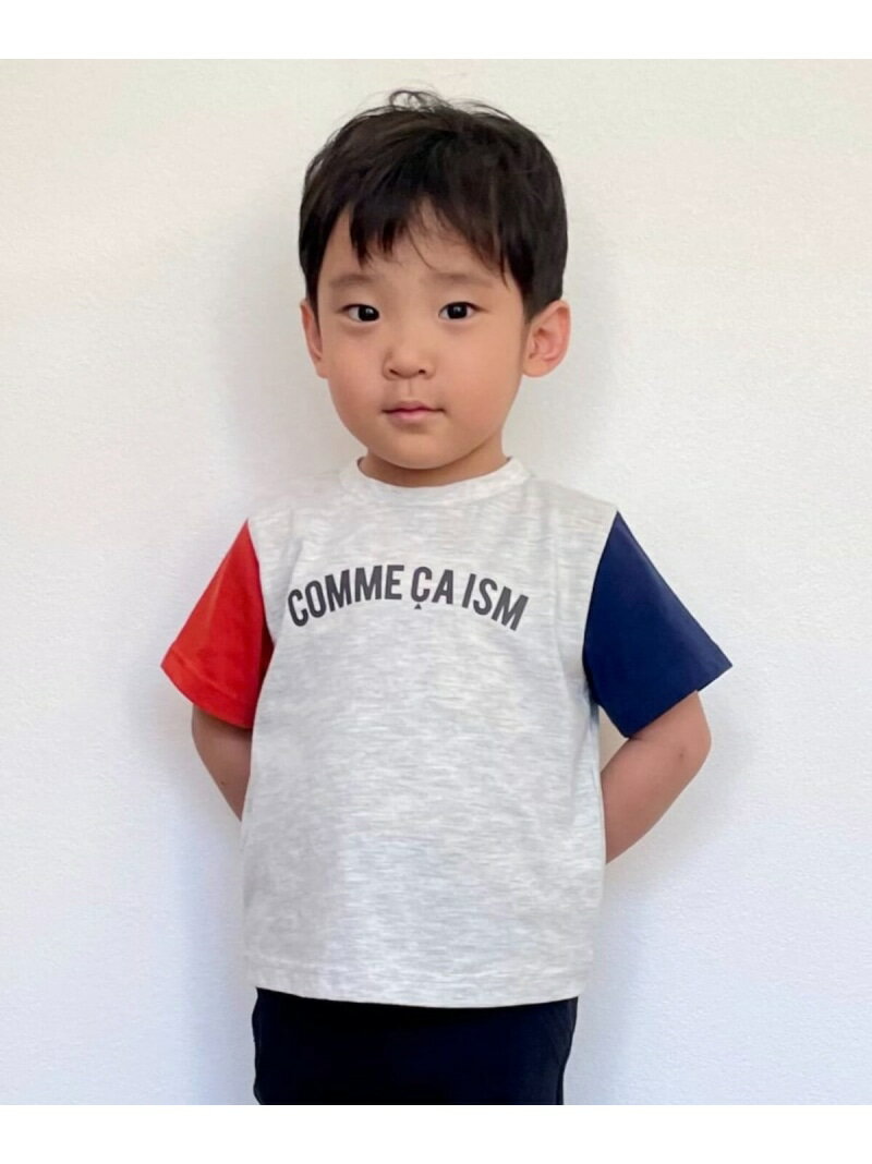 COMME CA ISM 半袖ロゴTシャツ (ベビーサイズ) コムサイズム マタニティウェア・ベビー用品 その他のベビーグッズ ホワイト ピンク グリーン