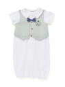 【SALE/30%OFF】SLAP SLIP BABY 【お揃い】チェックベストドッキングリボンタイ付き2wayロンパースベビー(50~70cm) ベベ オンライン ストア マタニティウェア・ベビー用品 ロンパース・カバーオール グリーン ベージュ【RBA_E】