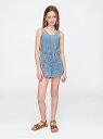 【SALE/40%OFF】GAP (K)クリンクルガーゼ デニム ロンパース (キッズ) ギャップ オールインワン・オーバーオール オールインワン・つなぎ ブル...