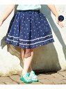 【SALE/30%OFF】any FAM KIDS ネコ×ドット スカート エニィファム スカート ロング・マキシスカート ネイビー ベージュ【RBA_E】