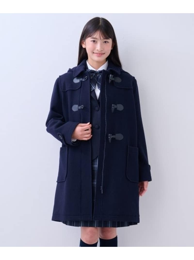 pom ponette junior 【卒服】【軽量キルティング裏地】 ダッフルコート ナルミヤオンライン ジャケット・アウター ダッフルコート ネイビー【送料...