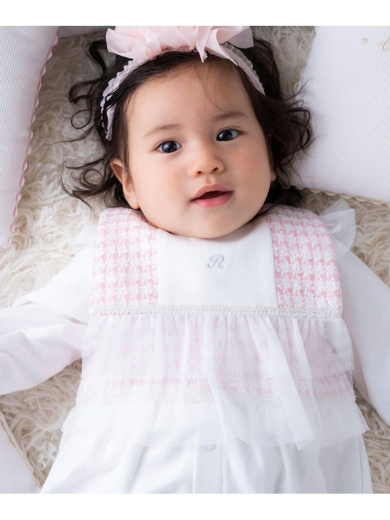 【SALE/50%OFF】fillot de bebe reduction ツイードチュールスタイ ベベ オンライン ストア マタニティウェア・ベビー用品 スタイ・よだれかけ ピンク【RBA_E】