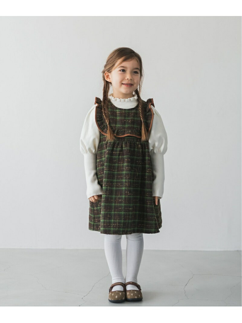 riziere チェック柄パイピングフリルワンピース リジェール ワンピース・ドレス ワンピース グリーンのサムネイル