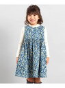 BeBe 【お揃い】オンフルールフラワープリントジャンパースカート(80~150cm) ベベ オンライン ストア ワンピース・ドレス ジャンパースカート ネイビ...