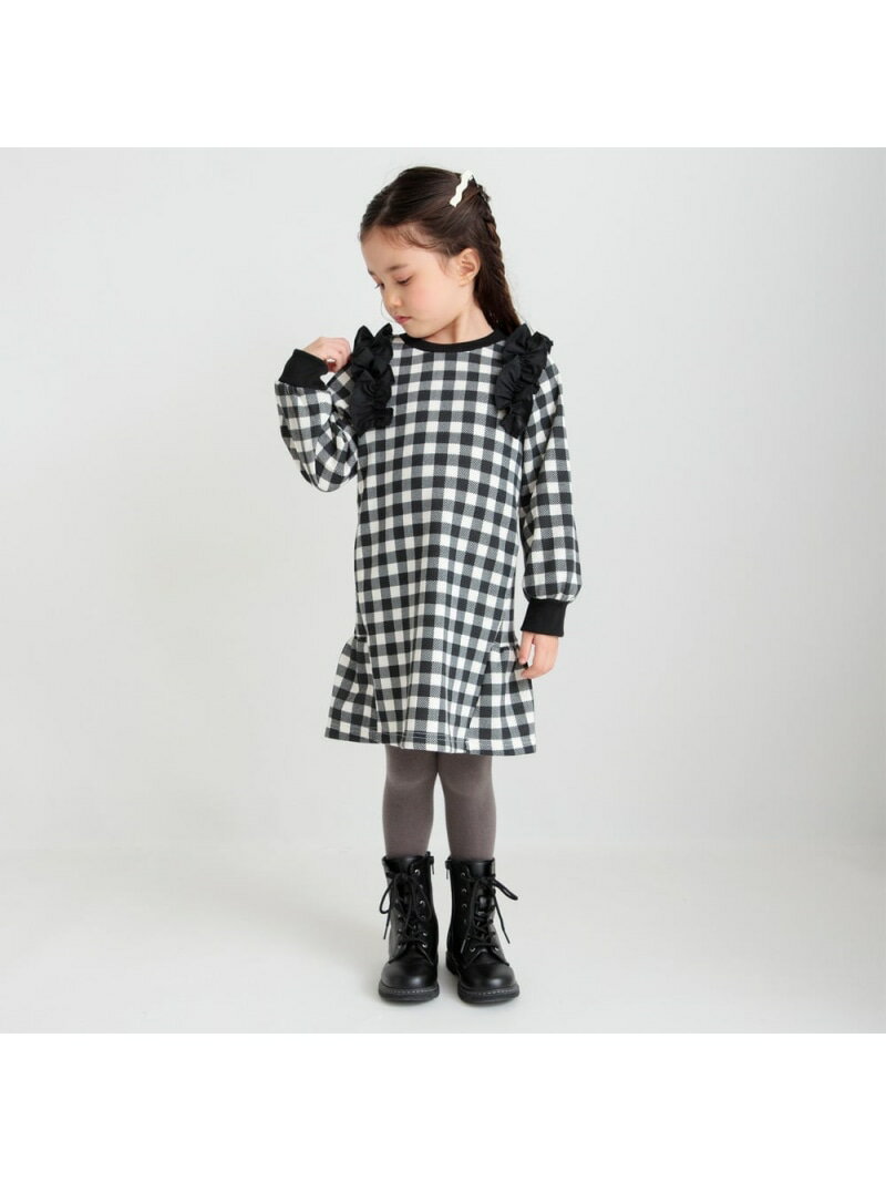 【SALE／20%OFF】branshes 【あったか】裏起毛フリルワンピース ブランシェス ワンピース・ドレス ワンピース パープル【RBA_E】のサムネイル