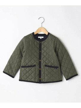 【SALE/55%OFF】3can4on 【100-150cm】はっ水キルト薄中綿ノーカラージャケット サンカンシオン コート/ジャケット ノーカラージャケット カーキ ブラウン ネイビー【RBA_E】