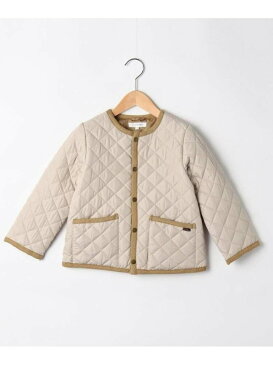 【SALE/55%OFF】3can4on 【100-150cm】はっ水キルト薄中綿ノーカラージャケット サンカンシオン コート/ジャケット ノーカラージャケット カーキ ブラウン ネイビー【RBA_E】