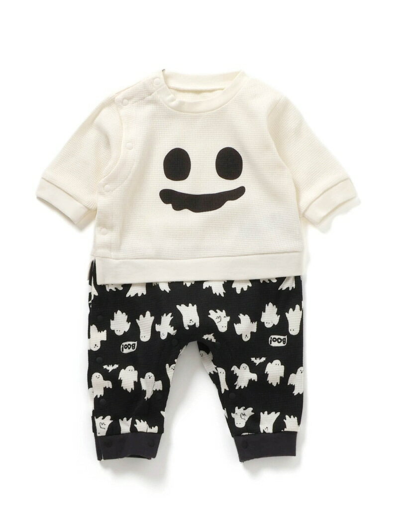 Ampersand 【リンク】ほね・おばけ蓄光プリントワッフルカバーオール エフオーオンラインストア マタニティウェア・ベビー用品 ロンパース・カバーオール ホ...