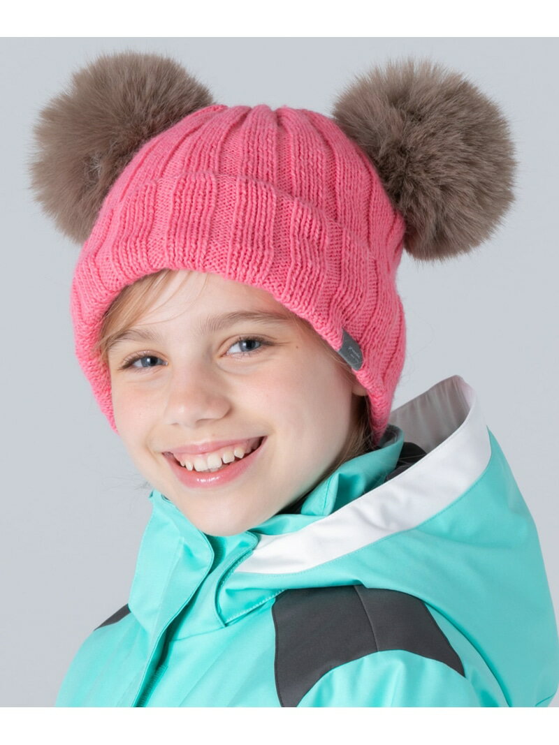phenix phenixスキーウェア ローゲージダブルポンポンニットハット KIDS シフォン 帽子 ニット帽・ビー..