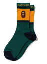 A BATHING APE APE HEAD LINE SOCKS K ア ベイシング エイプ ファッショングッズ ソックス/靴下 グリーン ネイビー ホワイト