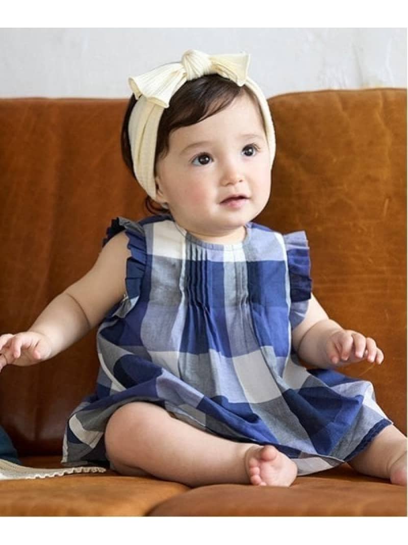 【SALE／20%OFF】petit main 【リンク】マドラスチェックOPロンパース ナルミヤオンライン マタニティウェア・ベビー用品 ロンパース・カバーオール ブルー ピンク【RBA_E】のサムネイル