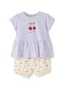【SALE/30%OFF】petit main 【WEB限定】GIRLS半袖パジャマ ナルミヤオンライン インナー・ルームウェア パジャマ パープル ブルー ベ...
