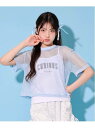 【SALE/50%OFF】by LOVEiT 【ニコ☆プチ掲載】メッシュTキャミセット ナルミヤオンライン トップス アンサンブル ブルー ホワイト【RBA_E...