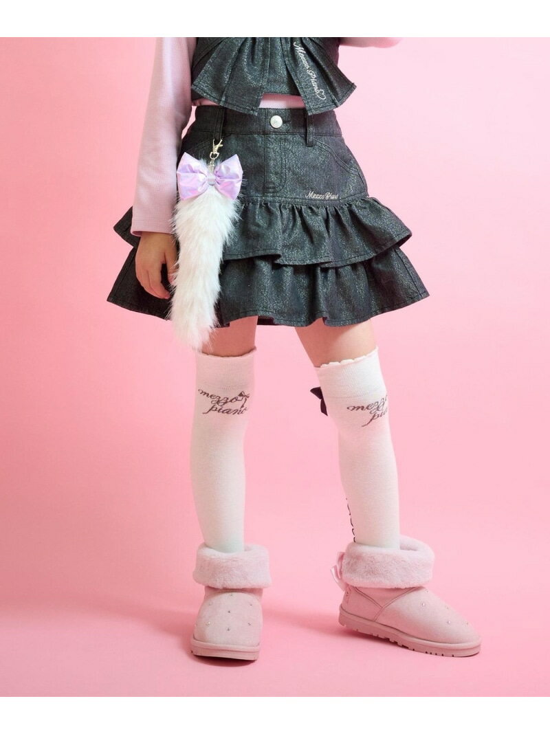 mezzo piano しっぽチャームつき ラメデニム段々スカパン ナルミヤオンライン スカート その他のスカー..