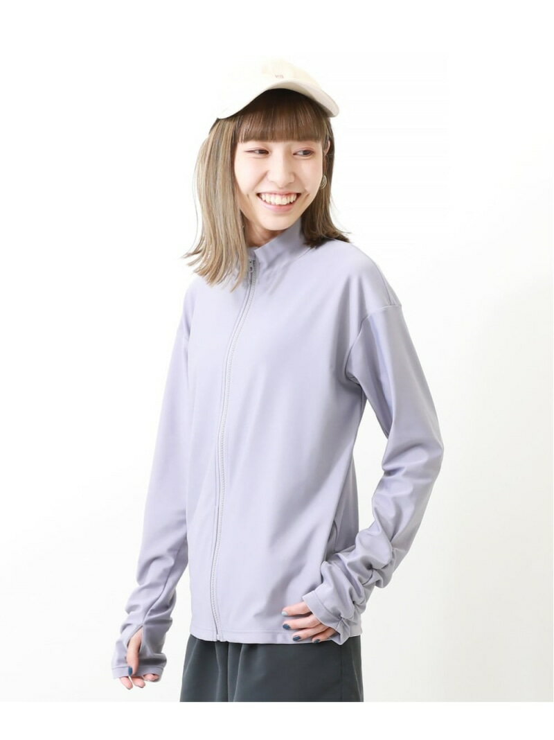 devirock 大人 袖シャーリング 長袖ジップラッシュガード デビロック 水着・スイムグッズ ラッシュガード グレー ブラック