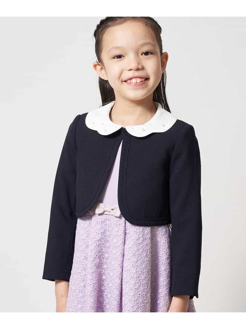 楽天Rakuten Fashion Kidsa.v.v [110-130]【セレモニースタイル】スカラップ衿セレモニージャケット アー・ヴェ・ヴェ スーツ・フォーマル スーツジャケット ネイビー【送料無料】