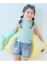 devirock UVカット 服っぽく着られる ボーダーT&デニムパンツ水着 3Pセット 水着 25SS デビロック 水着・スイムグッズ 水着 グリーン ブラッ...