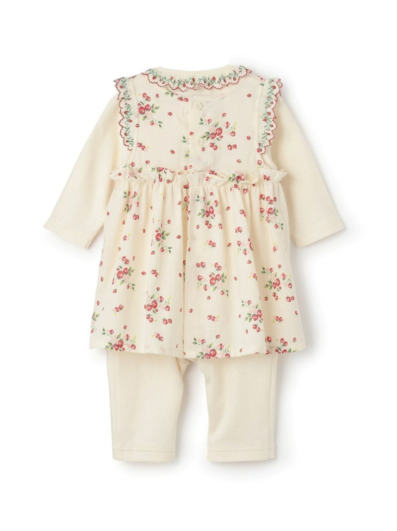 SENSE OF WONDER 野イチゴエプロンつきカバーオール ナルミヤオンライン マタニティウェア・ベビー用品 ロンパース・カバーオール ベージュ【送料無料】