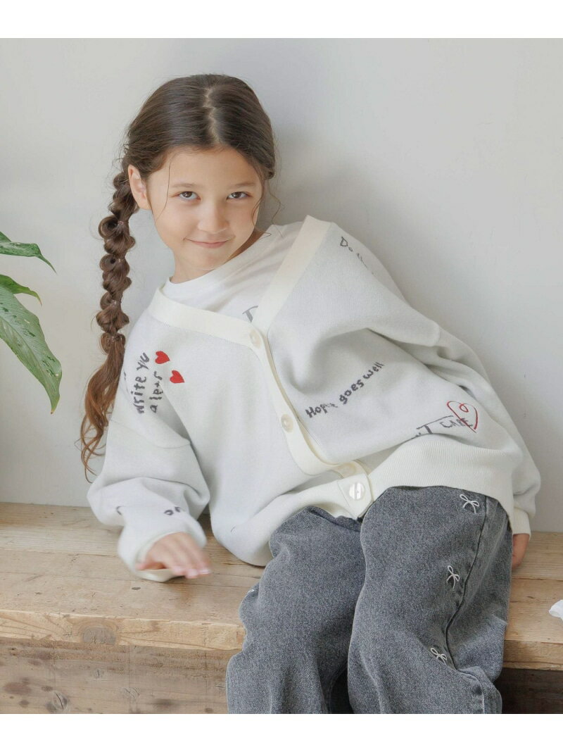 GLOBAL WORK メルティニットVカーデ/キッズ/589256 グローバルワーク トップス カーディガン ブラック ホワイト ブルー【送料無料】のサムネイル