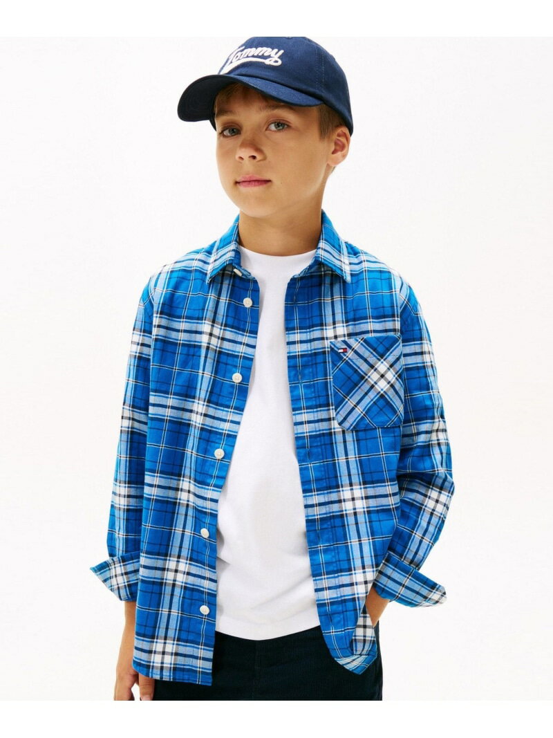 TOMMY HILFIGER BOYS トミーグラフィックチェックシャツ トミーヒルフィガー トップス シャツ・ブラウス ブラック【送料無料】