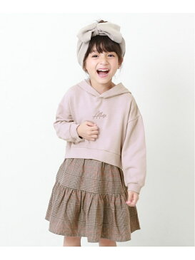 devirock パーカードッキングワンピース 長袖 デビロック 子供服 キッズ デビロック ワンピース 長袖ワンピース パープル ブラック ホワイト ブラウン