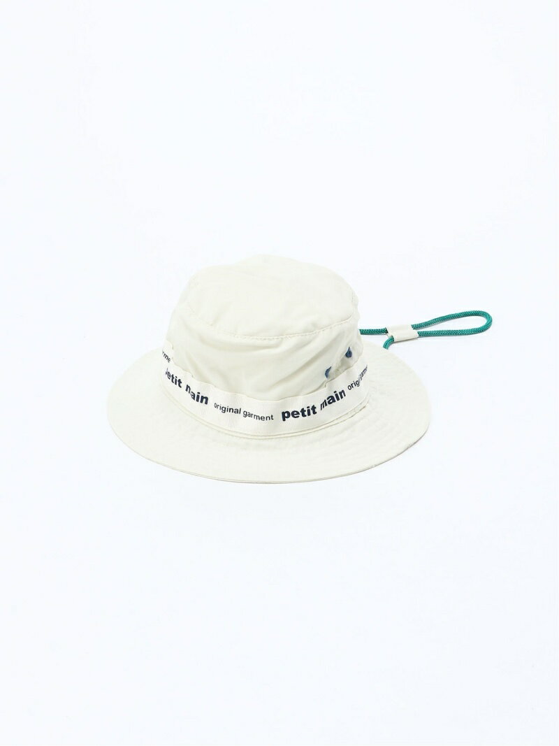 petit main BABYテープロゴHAT ナルミヤオンライン ファッショングッズ キッズ用品 ホワイト ベージュ