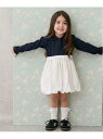 【SALE/50%OFF】petit main 【リンク】衿バルーンワンピース(キッズ) ナルミヤオンライン ワンピース・ドレス ワンピース ピンク ネイビー【RBA_E】
