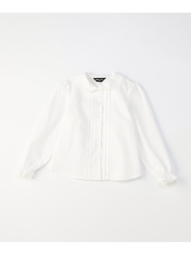 【SALE／10%OFF】COMME CA ISM 丸襟ピンタック長袖 ブラウス(140-160cm) コムサイズム トップス シャツ・ブラウス ホワイト【RBA_E】【送料無料】