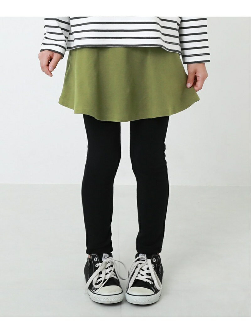 【SALE／10%OFF】devirock 10分丈 無地 スカッツ（ストレッチコットン） デビロック 子供服 キッズ デビロック スカート フレアスカート ブラック カーキ ベージュ ネイビー ブルー グレー【RBA_E】