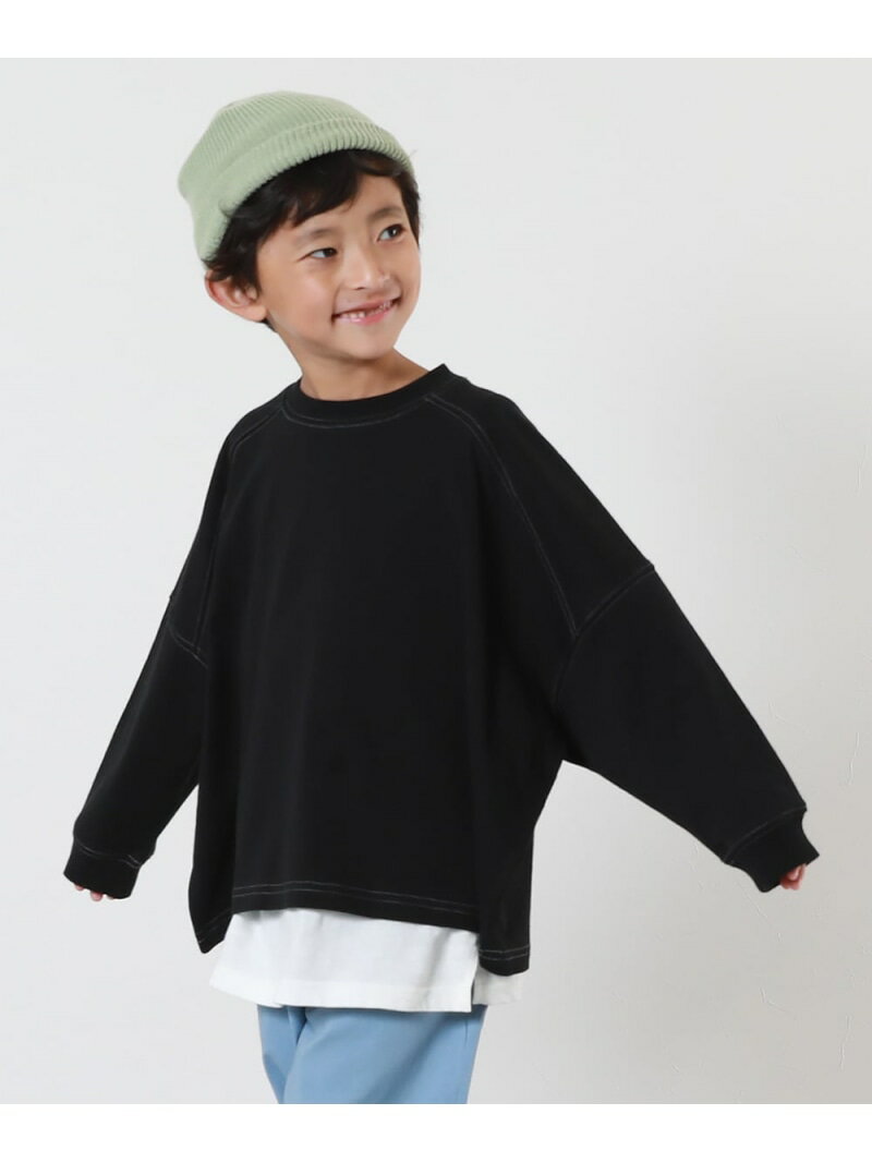 【SALE／50%OFF】devirock ステッチ切り替え モモンガ 長袖Tシャツ ロンT トップス 25SS デビロック トップス カットソー・Tシャツ グレー ブルー ブラック ホワイト【RBA_E】のサムネイル