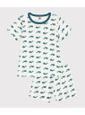 PETIT BATEAU 半袖パジャマ プチバトー インナー・ルームウェア パジャマ ホワイト【送料無料】