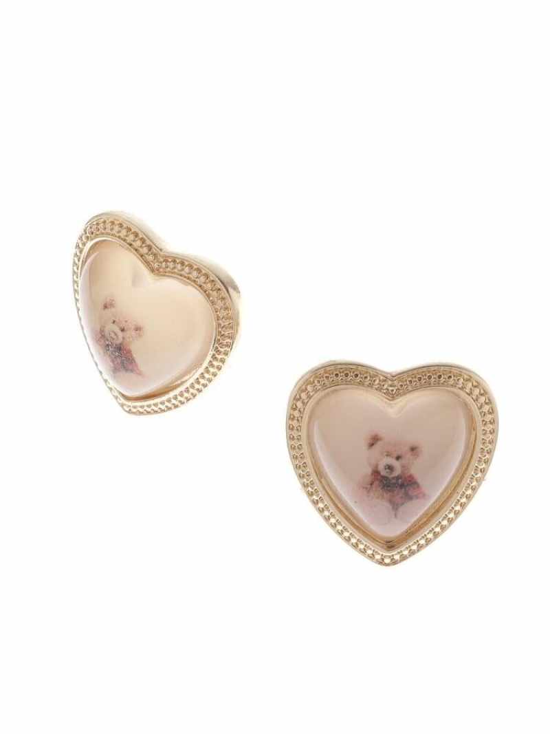 【SALE／60%OFF】PINK-latte クマハートイヤリング ピンク ラテ アクセサリー・腕時計 イヤリング・イヤーカフ ゴールド【RBA_E】