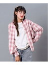 by LOVEiT チェックルーズシャツ ナルミヤオンライン トップス シャツ・ブラウス ピンク ブルー【送料無料】