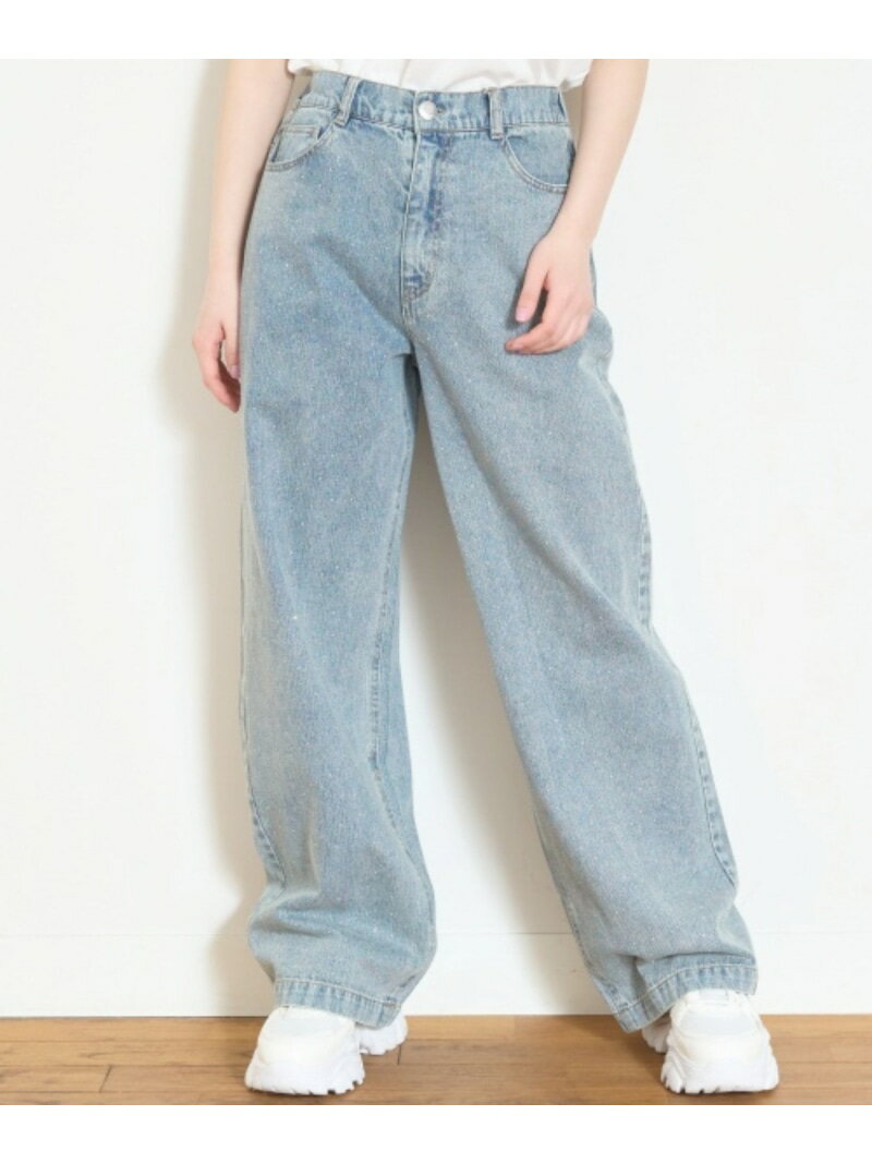 【SALE／20%OFF】Lovetoxic キラキラデニムパンツ ナルミヤオンライン パンツ ジーンズ・デニムパンツ グレー ブルー【RBA_E】【送料無料】のサムネイル