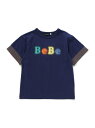 【SALE/30%OFF】BeBe 立体刺しゅうネオンロゴ天竺半袖Tシャツ(90~150cm) ベベ オンライン ストア トップス カットソー・Tシャツ ネイビー ブルー【RBA_E】【送料無料】