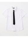 【SALE/10%OFF】COMME CA ISM ネクタイ付き半袖シャツ(140-160cm) コムサイズム トップス シャツ・ブラウス ホワイト【RBA_E】