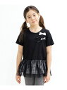【SALE/55%OFF】子供服 Bee チュール付きトップス リボン 切替え 子供服 キッズ 女の子 Bee カンコクコドモフク ビー トップス その他のトッ...
