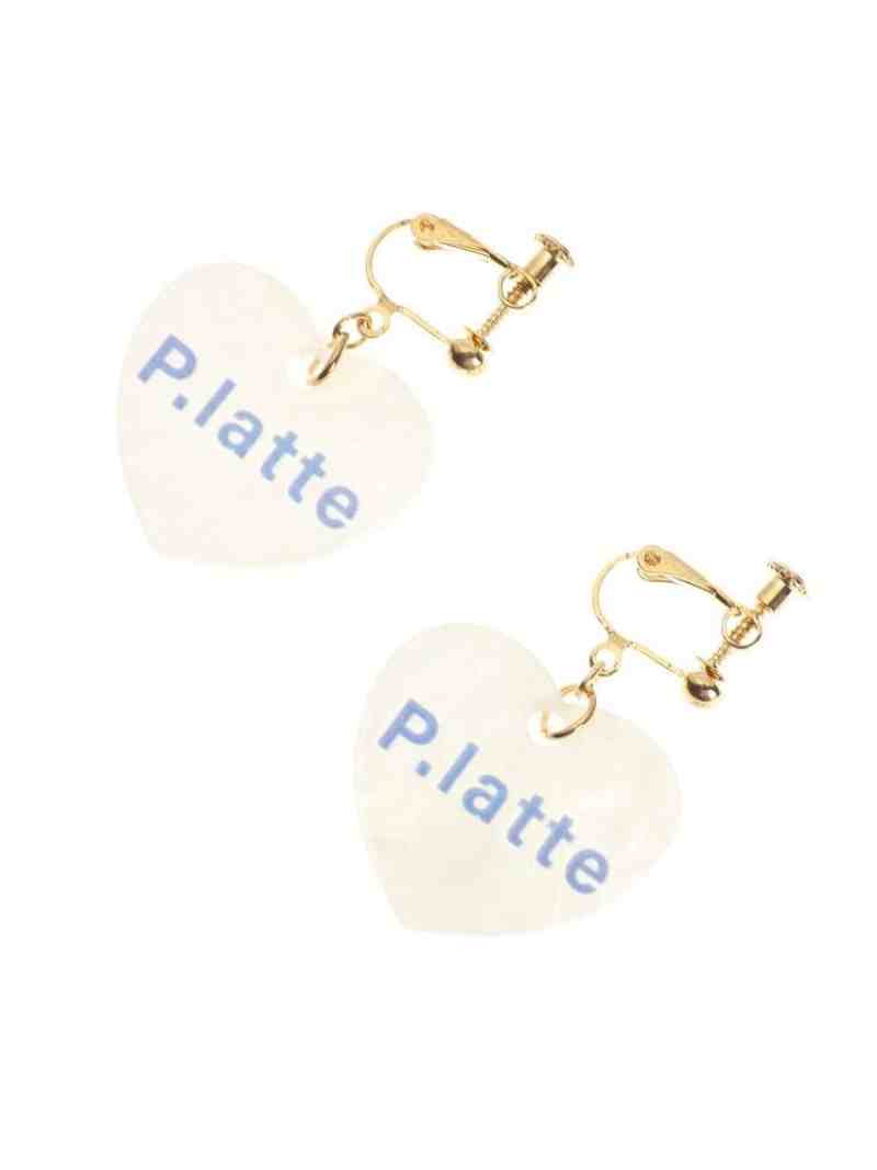 【SALE／60%OFF】PINK-latte アクリルハートイヤリング ピンク ラテ アクセサリー・腕時計 イヤリング・イヤーカフ ホワイト ピンク ブルー【RBA_E】