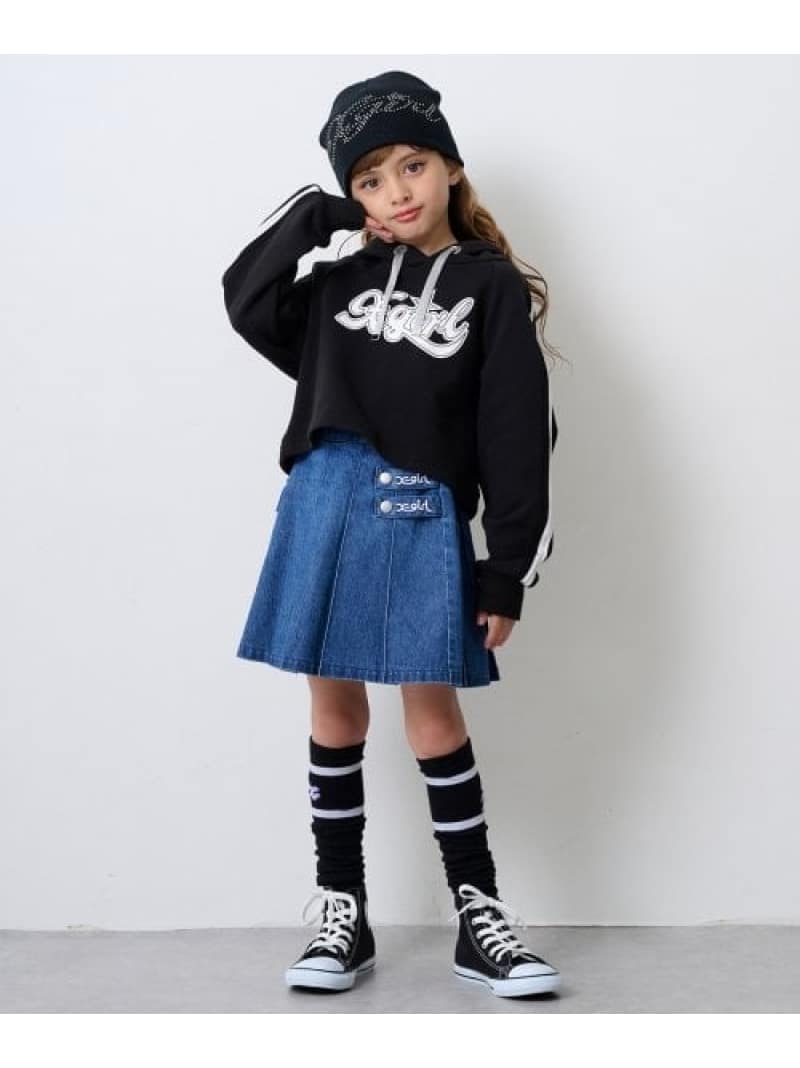 X-girl Stages カーゴプリーツスカート ナルミヤオンライン スカート その他のスカート ブルー【送料無..