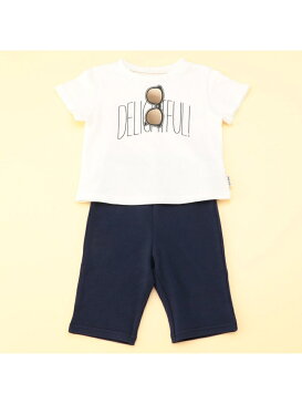 COMME CA ISM 半袖Tシャツと7分丈パンツが入った ギフトセット(80・90サイズ) コムサイズム マタニティー/ベビー ギフトセット グレー ホワイト