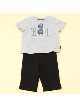 COMME CA ISM 半袖Tシャツと7分丈パンツが入った ギフトセット(80・90サイズ) コムサイズム マタニティー/ベビー ギフトセット グレー ホワイト