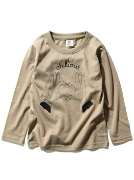 【SALE／20%OFF】devirock プリントTシャツ 男の子 女の子 ベビー トップス 長袖 長そで デビロックストア 子供服 キッズ デビロック カットソー キッズカットソー ベージュ カーキ ブラック ホワイト パープル ネ【RBA_E】