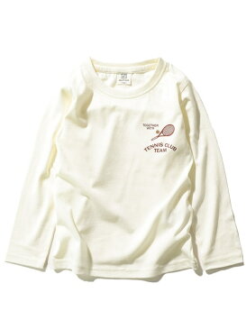 【SALE／20%OFF】devirock プリントTシャツ 男の子 女の子 ベビー トップス 長袖 長そで デビロックストア 子供服 キッズ デビロック カットソー キッズカットソー ベージュ カーキ ブラック ホワイト パープル ネ【RBA_E】