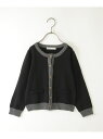 【SALE/30%OFF】ikka 7Gリブ配色ニットカーディガン(120~160cm) イッカ トップス ニット ブラック【RBA_E】