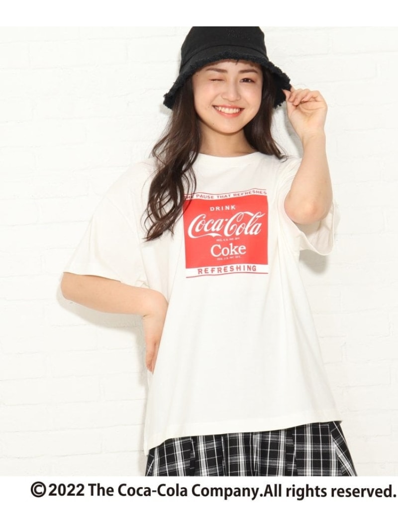 【SALE／50%OFF】PINK-latte 【コカ・コーラ/スプライト】コラボ BIG T シャツ ピンク ラテ カットソー Tシャツ ホワイト グリーン レッド【RBA_E】