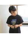 branshes 【WEB限定/DRC/お肌に嬉しい綿100%】グラフィック半袖ワンピース+チュールマルチフリルセット ブランシェス ワンピース・ドレス ワンピース ブラック グレー
