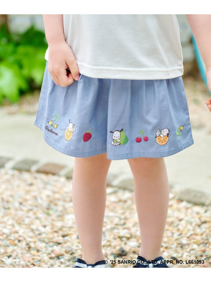 any FAM KIDS 【any FAM ×サンリオキャラクターズ】裾刺繍 キュロット エニィファム パンツ その他のパンツ ブラック ベージュ ピンク【送料無料】のサムネイル