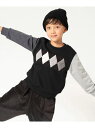【SALE/10%OFF】COMME CA ISM アーガイルモチーフ 長袖トレーナー コムサイズム トップス スウェット・トレーナー ブラック ネイビー ホワ...