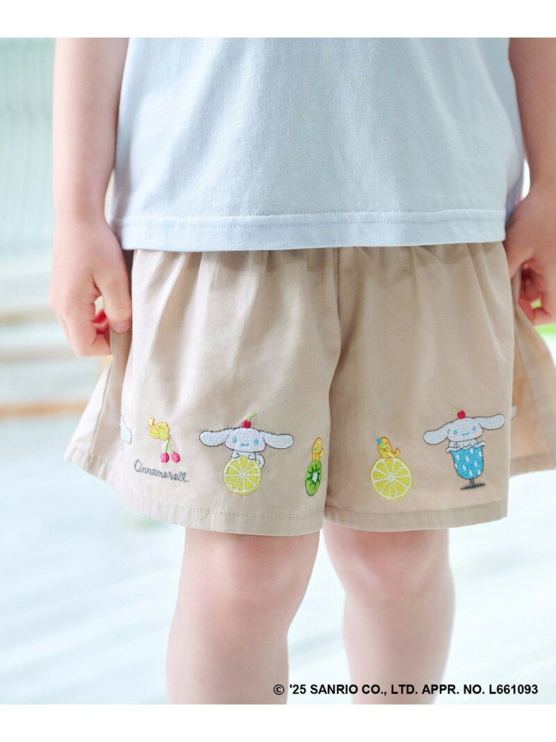 【SALE／20%OFF】ANY KIDS 【any FAM ×サンリオキャラクターズ】裾刺繍 キュロット エニィ パンツ その他のパンツ ベージュ ピンク ブラック【RBA_E】のサムネイル